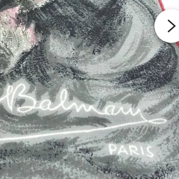 Vintage 50s BALMAIN Scarf Silk Designer Pierre Balmain Paris France Signed - Picture 7 of 8